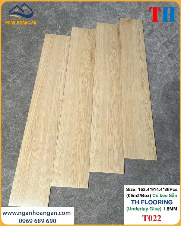 Tấm Lót Sàn Nhựa Giả Gỗ THFLoor TH022 Dày 1.8mm